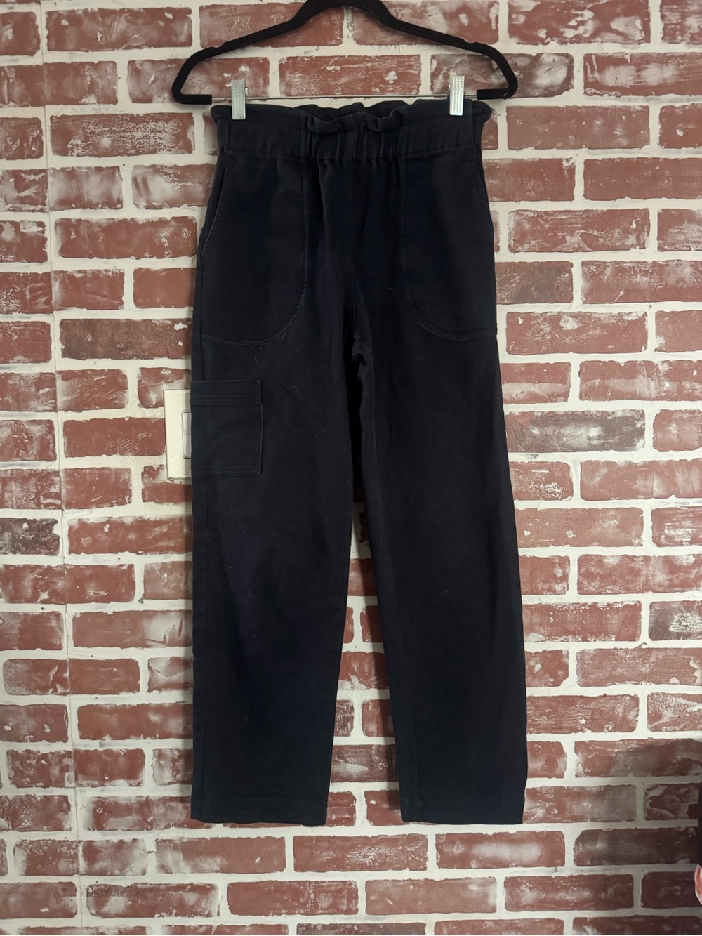 Pietsie Baja Pant Small Black Paperbag Waist Straight Leg Made in California
